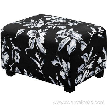 Floral Printed Elastic Bottom Ottoman Cover